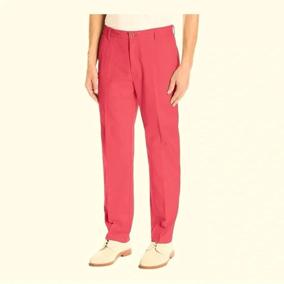 IZOD American Chino Flat Front Straight Pants Wrinkle‎ Free Men Size 33/32 NWT - Picture 1 of 10